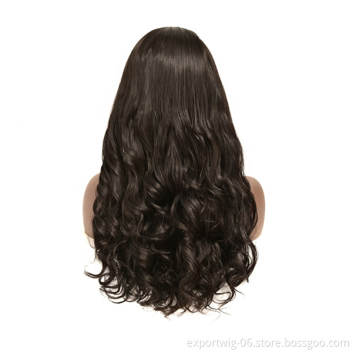 Long Wavy Synthetic Wig for Black Women Body Wave Heat Resistant Fiber Synthetic Hair Wig Long Dark Brown Women's Wigs